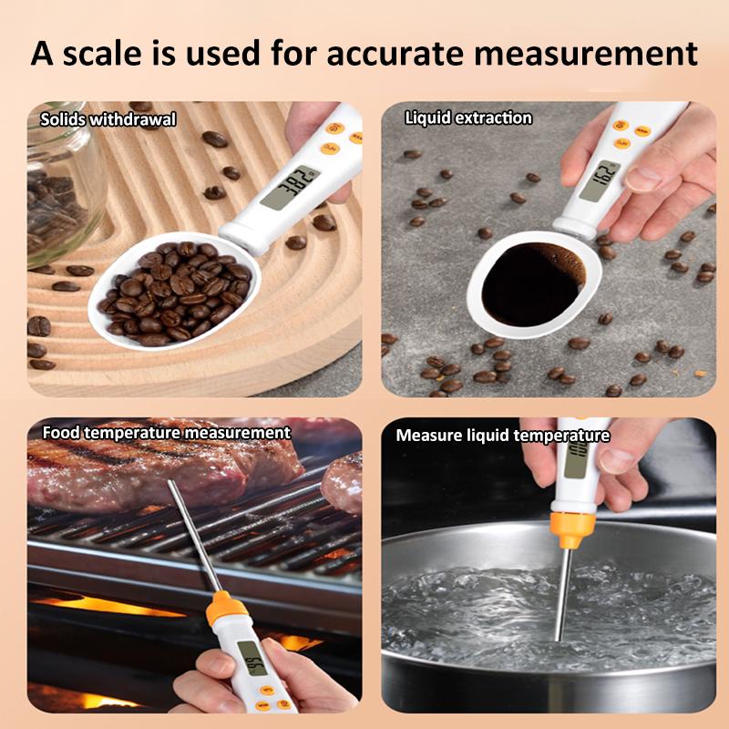 2in1 Electronic Kitchen Scale 500g/0.1g LCD Measuring Spoon Scale Flour Sauce Weighing Spoon Food Thermometer Measuring Tools