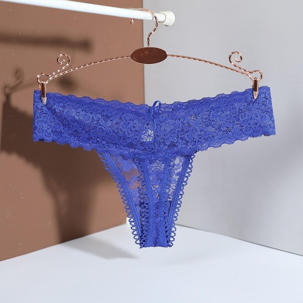 Sheer Women Lace Flower Briefs Mid Waist Floral Underpants Fashion Lace Thong Panties Underwear