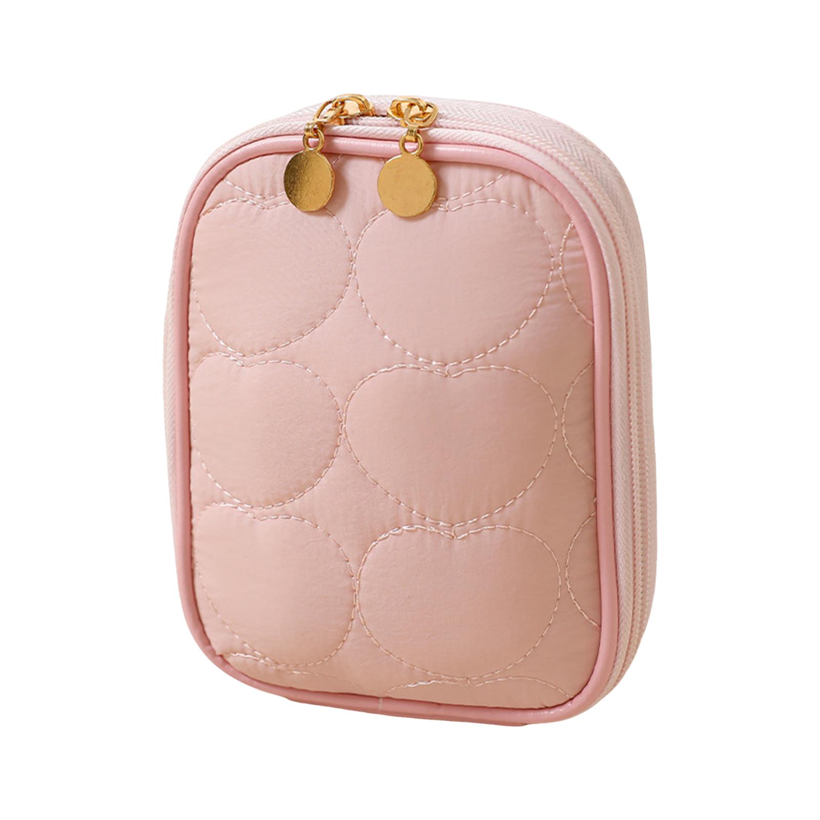 

Mini Cosmetic Bag Portable Handbag Lightweight Waterproof Travel Organizer For Cosmetics Makeup рожевий