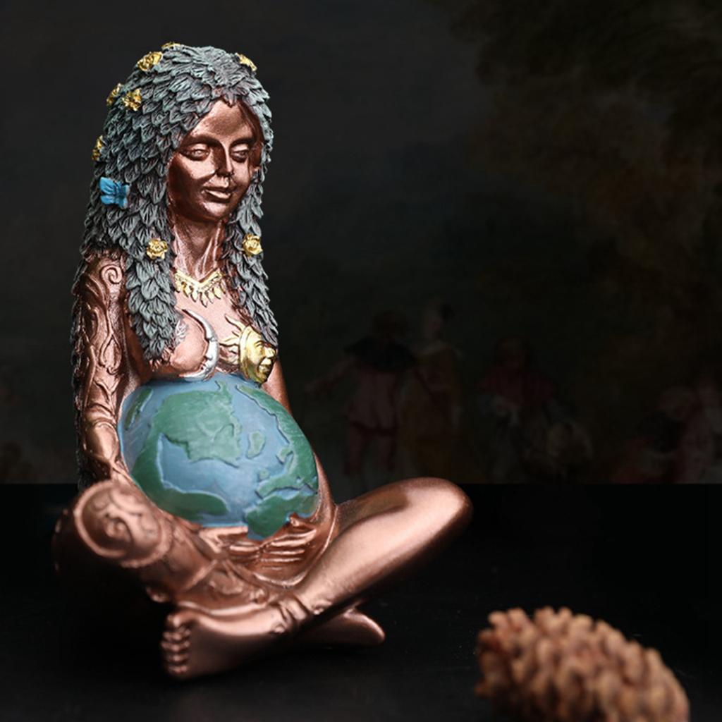 Statua Dea Madre Terra Dea Madre Terra Statua Gaia Resina Dipinta a Mano Arte Artigianato Mamma
