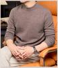 Men’s Autumn-Winter Pure Wool Machine Washable Sweater, Thickened, Half-High Collar, Warm Base Layer