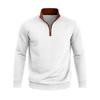 Autumn Winter Men's Solid Color Plaid Hoodie Fashion Stand Collar Half Zipper Casual Sweatshirts Men Loose Pullovers