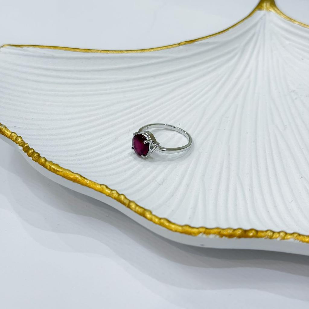 Серебряное кольцо с натуральным рубином, вес изделия 2,61 гр (2159568)