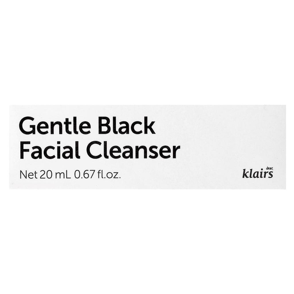 Klairs, Łagodny czarny żel do mycia twarzy, 20 ml(0.67 uncji płynu)