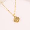 Necklace Light Luxury High Sense Niche Titanium Steel Necklace Trendy Brand Four-leaf Clover Rotatable Temperament Versatile Zircon Necklace Women