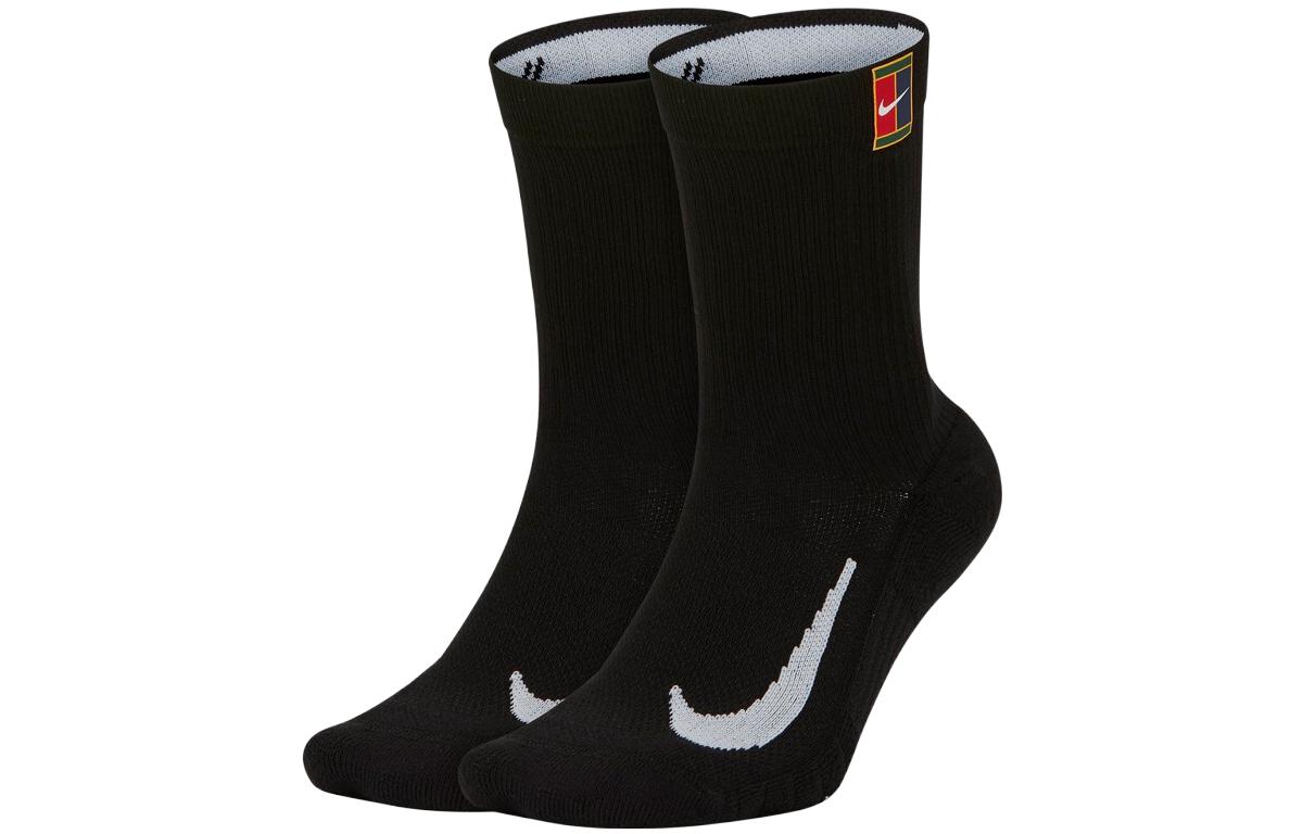 Nike Court Multiplier Cushioned Tennis Crew Socks 2 Pairs SK0118-010 M