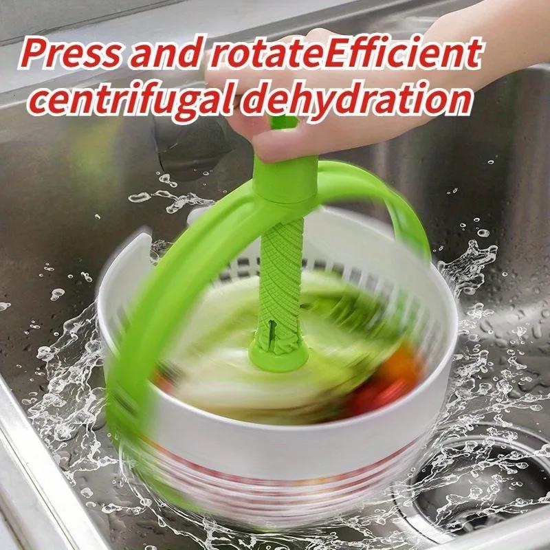 Vegetable Fruit Cleaning Rotating Drainage Basket Dehydration Water Throwing Creative Household Kitchen Portable Drain Baskets