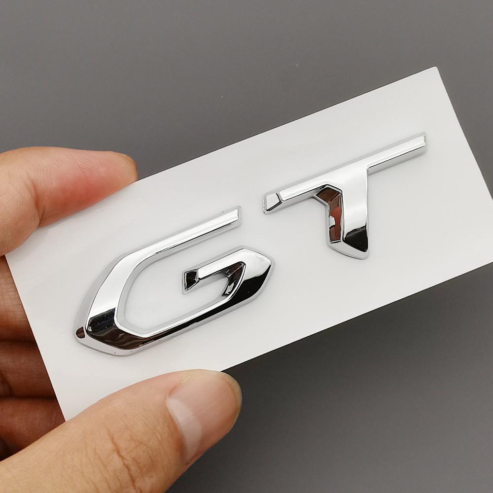 3D ABS Car Sticker GT Logo Emblem Side Fender Rear Trunk Badge for Peugeot 308 408 508 207 208 3008 4008 2008 5008 AccessoriesR