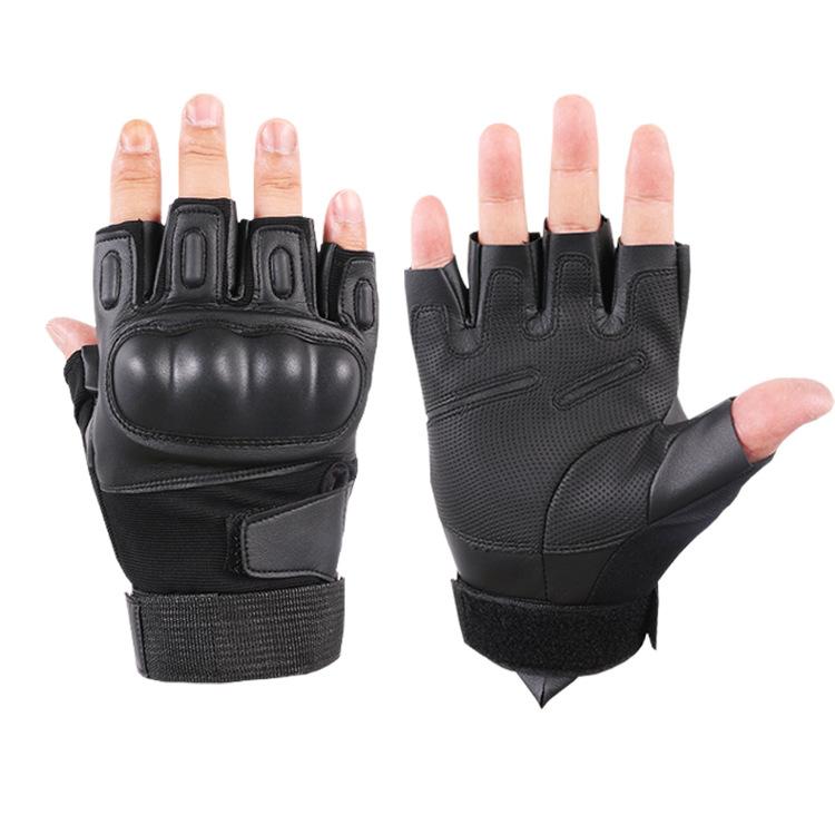 Half Finger Tactical Gloves for Men Outdoor Riding Motorcycle Hard Shell Field Fighting Military Fan Performance Training Fitness Gloves