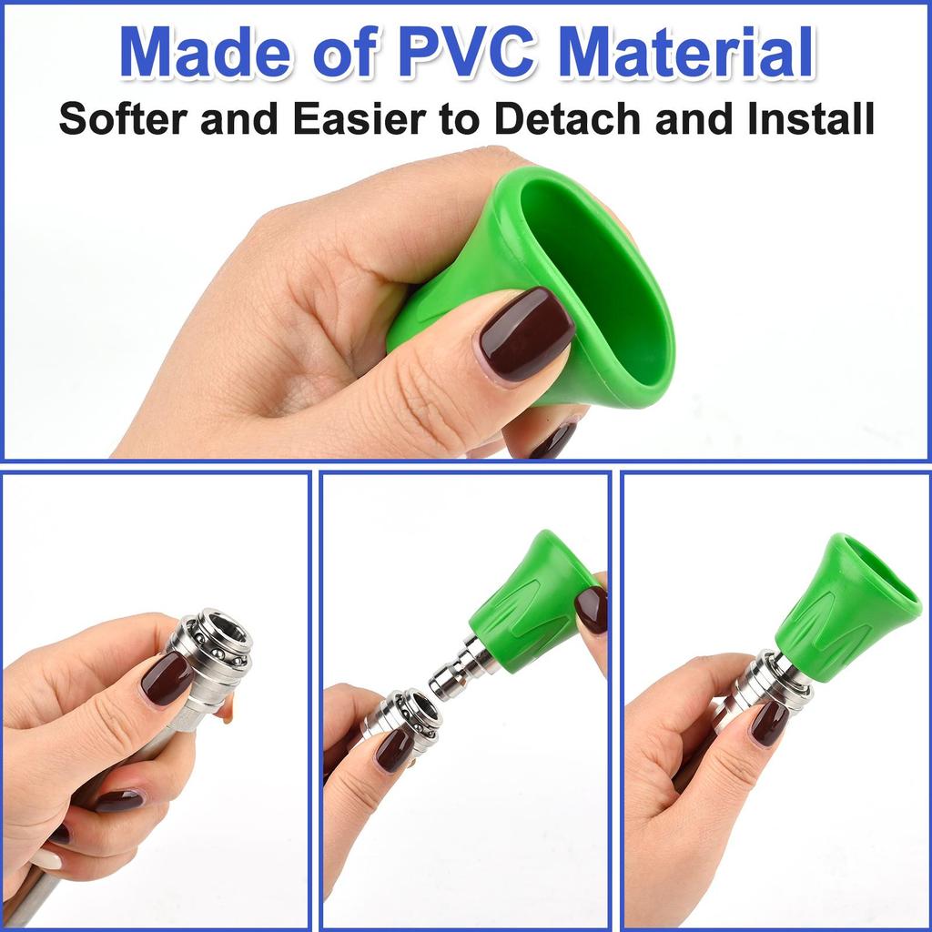 Pressure Washer Nozzle Guard, Stainless Steel High Power Washer Nozzle Tips Set , 4Pcs Pressure Washing Nozzle with 1/4" Quick Connect, #035