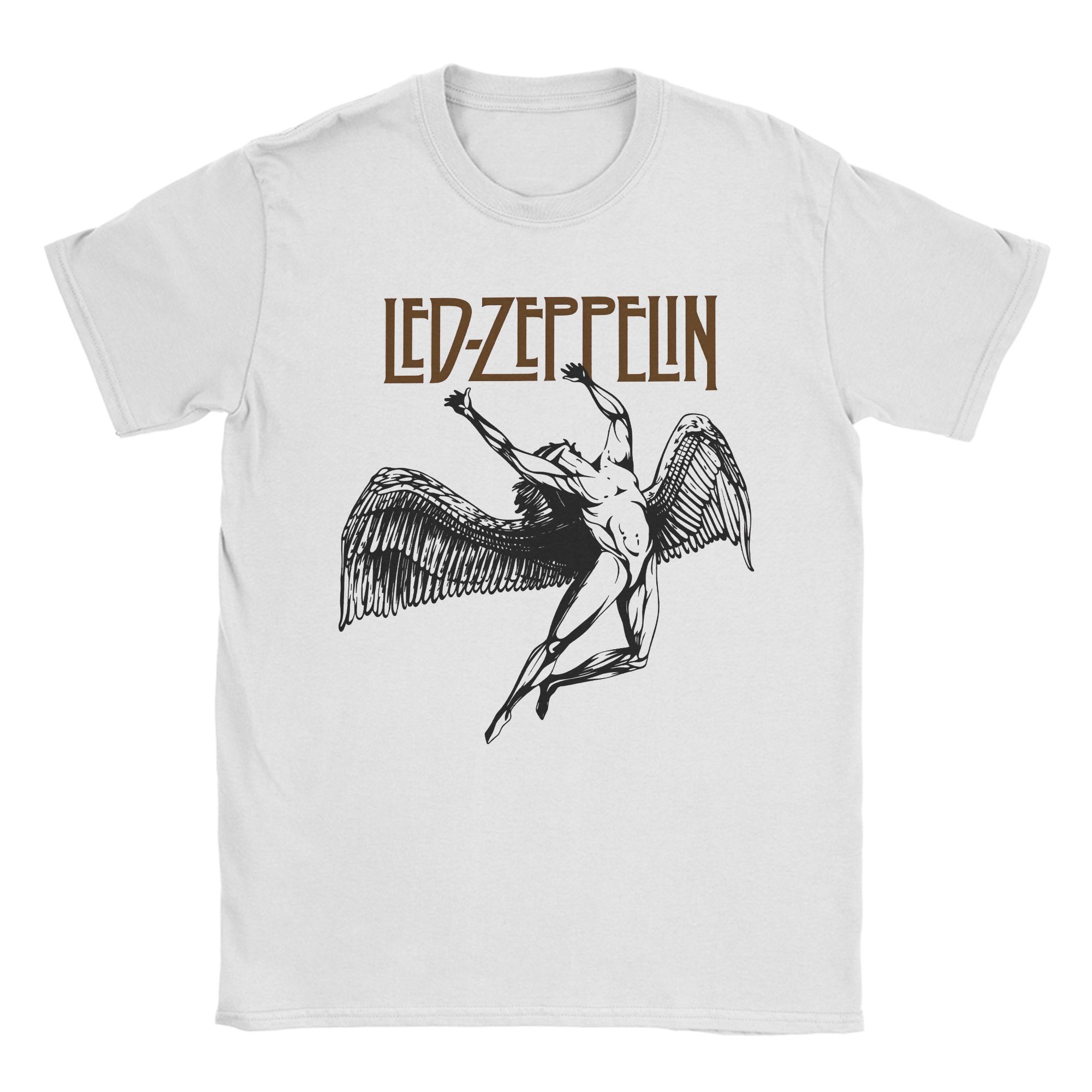 

Rock band Led Zeppelins falling angel T Shirts for Men Cotton Casual TShirt Crewneck Tees Short Sleeve Clothes Gift Idea 4XL