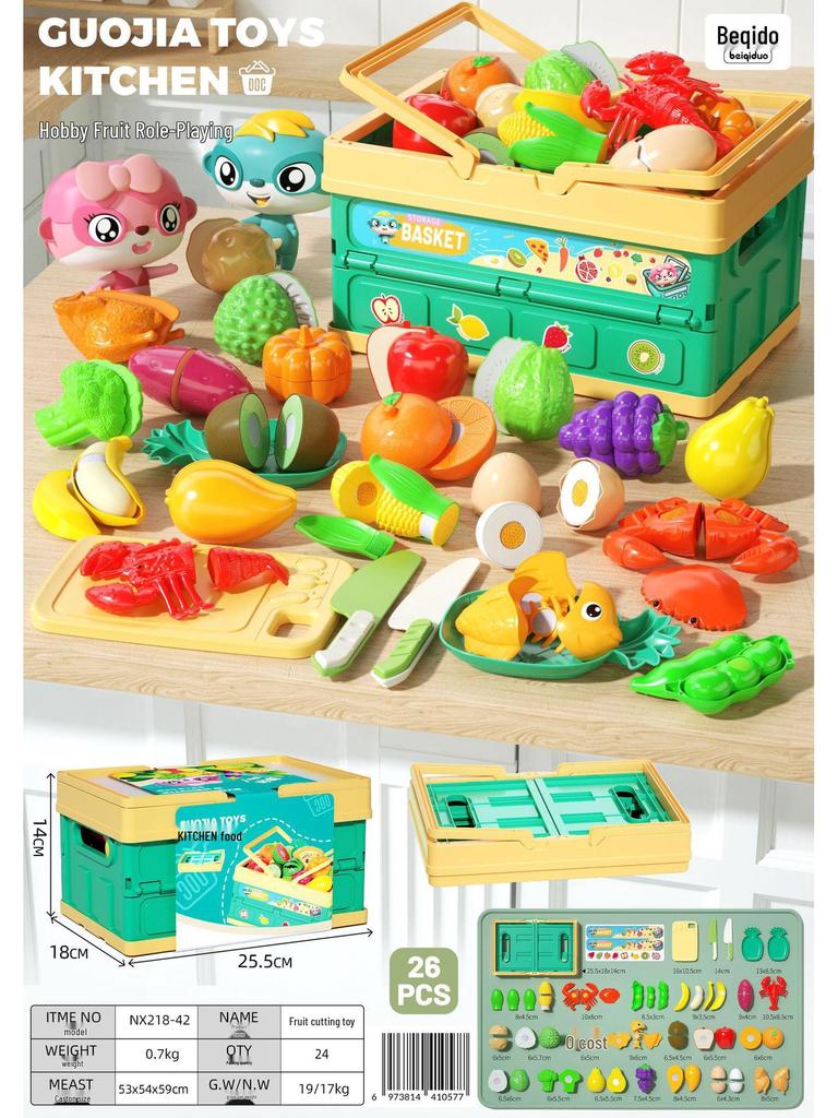 Chopping Fun Kitchen Toy Set: Children's Vegetables & Fruits Role-Playing Educational Toy