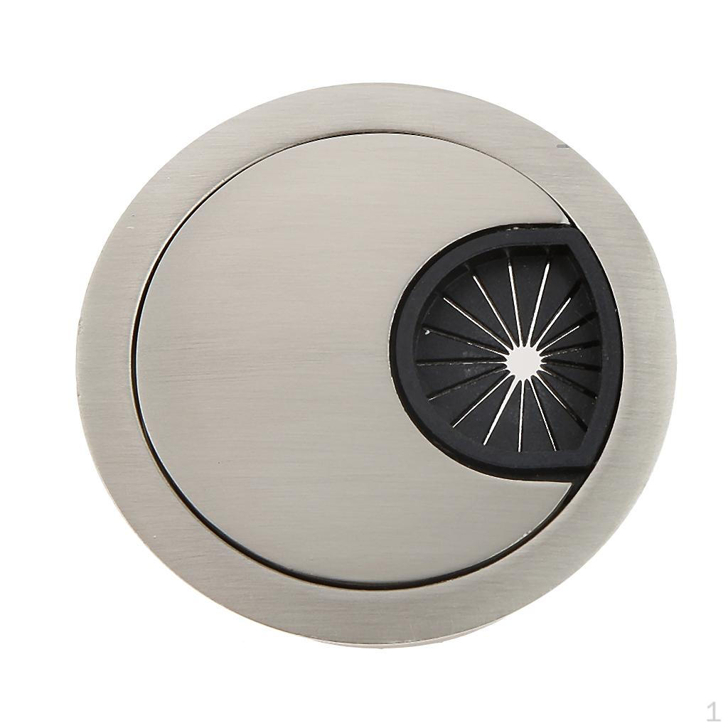 

60mm PC Desk Grommet Table Cable Wire Outlet Cord Hole Silver