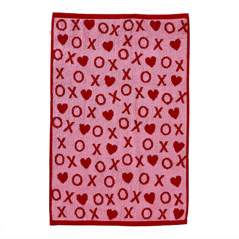 SKL Home Valentine s Day Xs and Os Hand Towel Set, 2 Count 16 x 25 красный