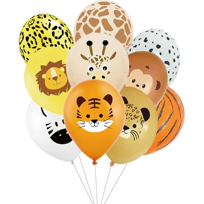 

30 Pieces Animal Balloon Jungle Safari Animal Latex Balloon for Baby Shower, Tropical, Birthday Party Decorations