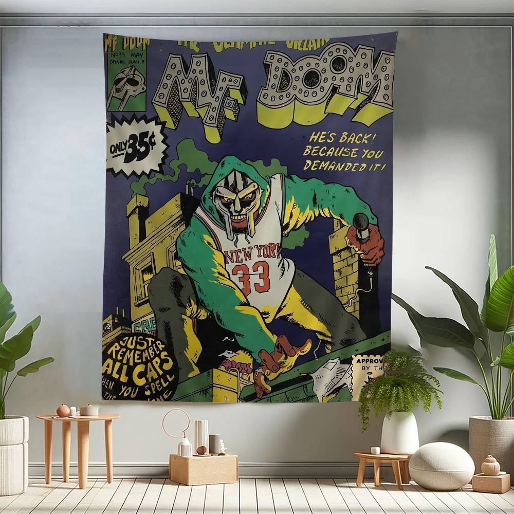 Rap Singer MF DOOM Printed Large Wall Tapestry Hanging Tarot Hippie Wall Rugs Dorm Home Decor