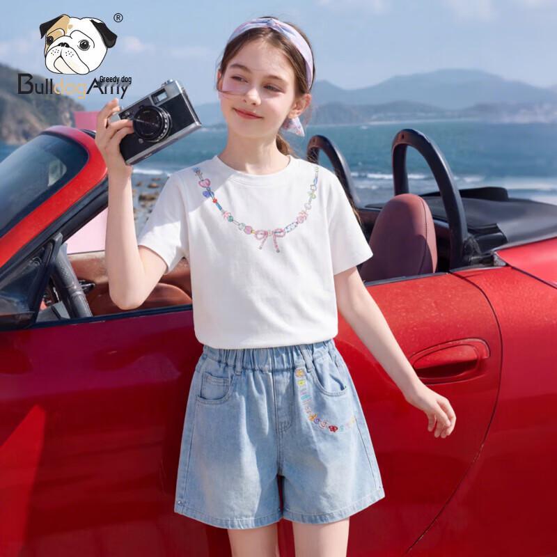 CHANZUIGOU Girls' Printed Short Sleeve T-Shirt