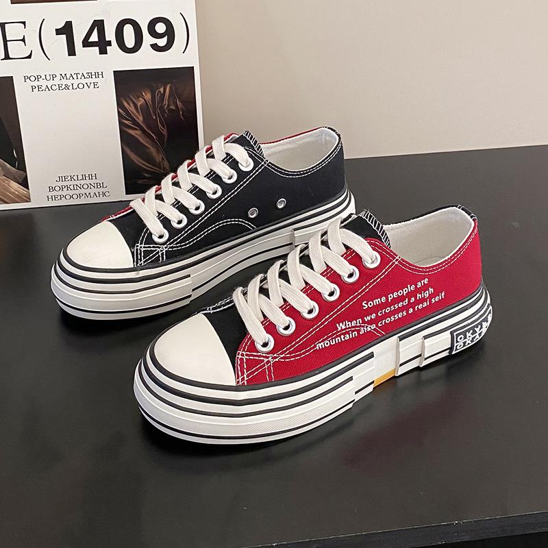 Personalized Canvas Shoes for Men and Women, Thick Soled Casual Sports Shoes, Male Spring and Autumn Student Vulcanized Shoes