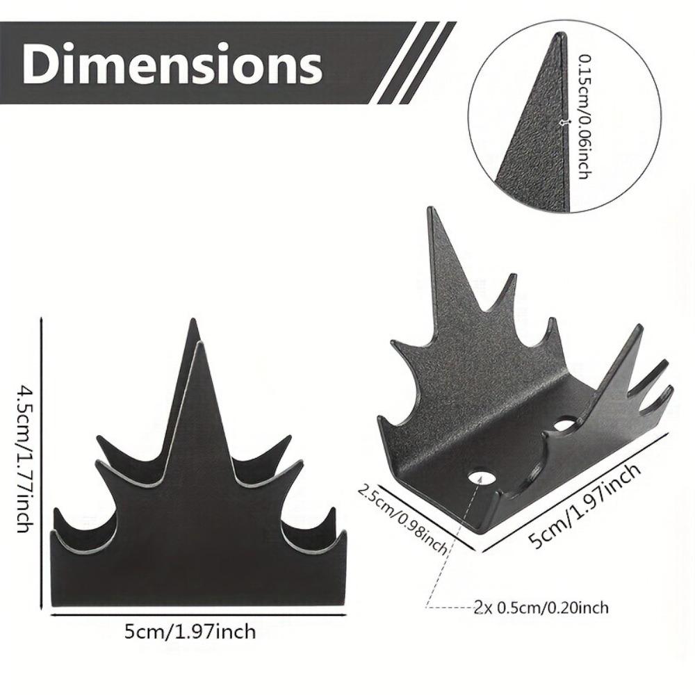 6PCS Black Metal Fence Spike Anti Climb Security Wall Spike Intruder Deterrent Pointed Nail Safety Protection