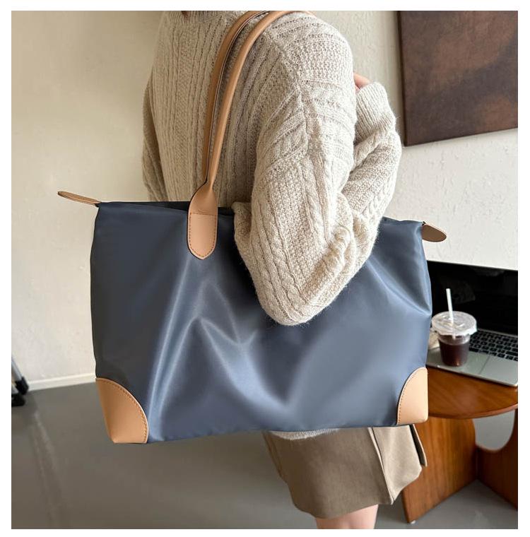 Bolso Tote Casual de Moda de Tela Oxford - Gran Capacidad, Bolso Versátil de Un Solo Hombro para Principios de Otoño