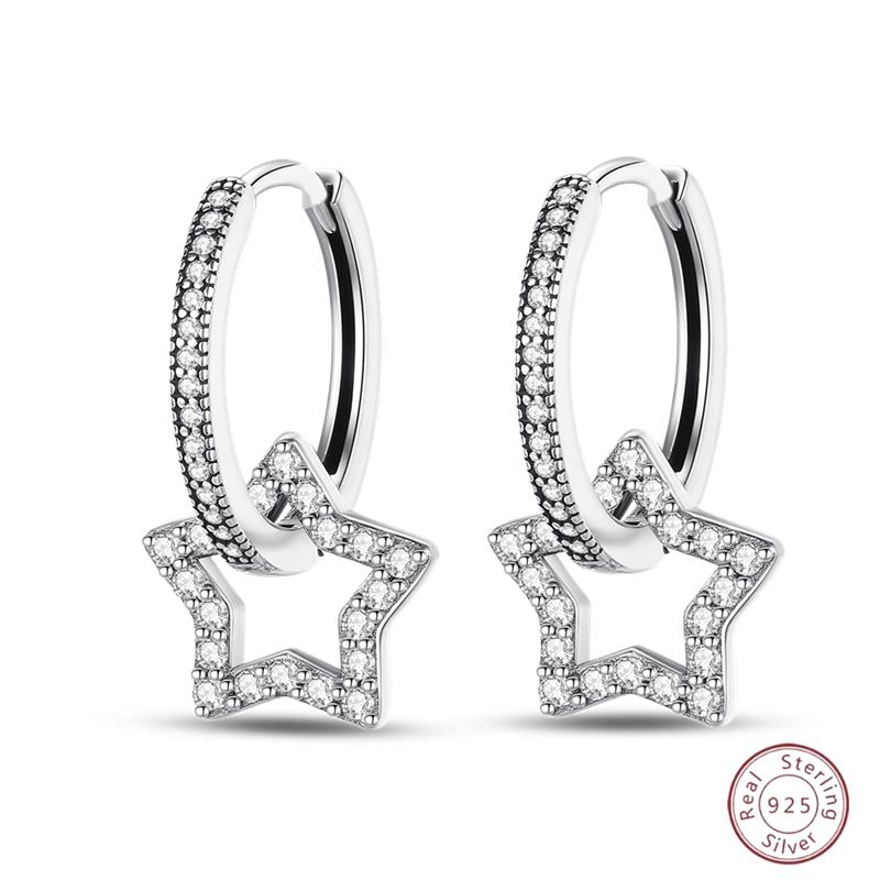 925 Ayar Burgu Halka Küpeler Minimalist Altın Yuvarlak Moda Zirkon Tokalı Düğün Takısı Kadınlar İçin Hediye