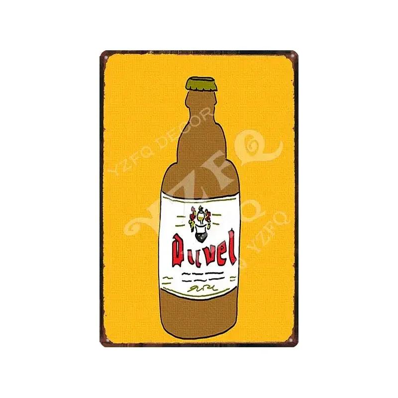 

Бельгийское пиво Duvel Винтажная металлическая жестяная вывеска Ретро настенные тарелки Бар Паб Искусство Домашний декор Декоративная табличка Ретро стиль Настенное украшение 20x30cm