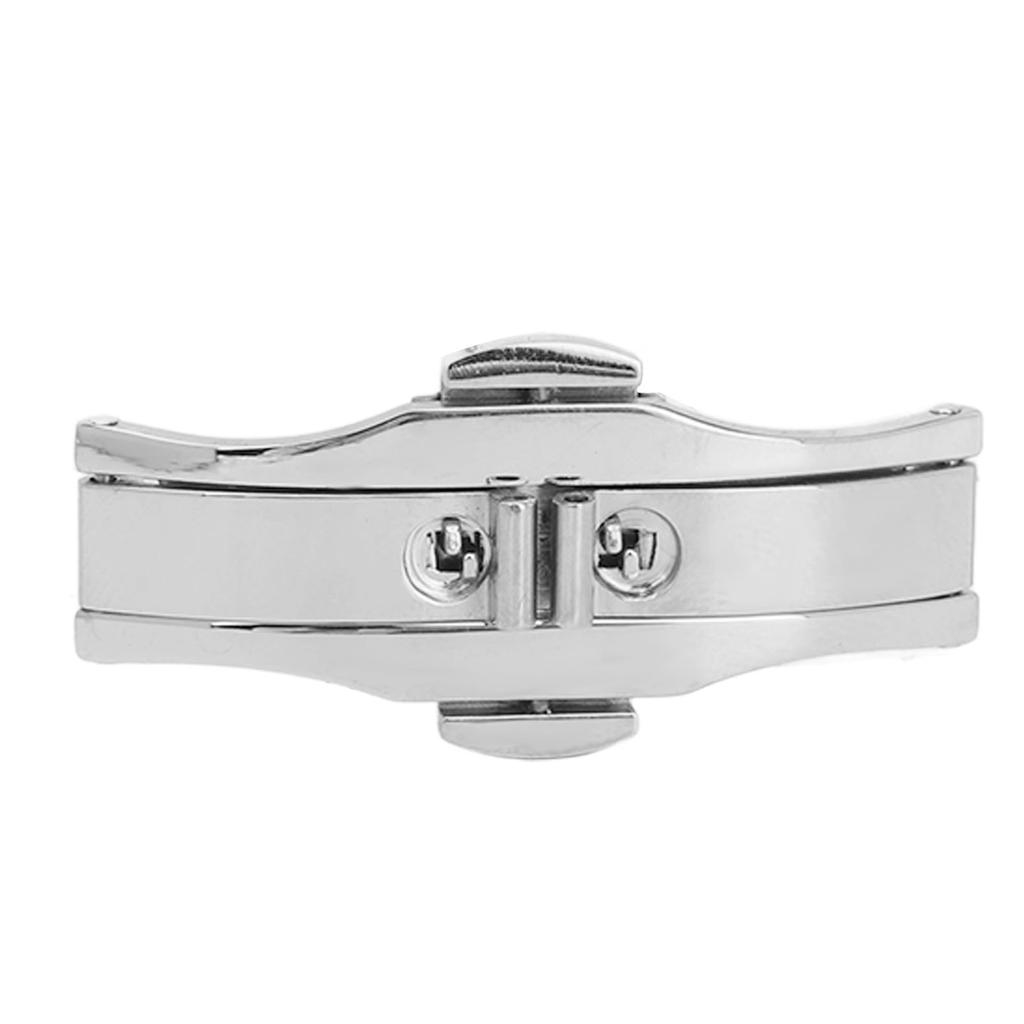 Watch Band Deployment Clasp Double Push Button 304 Stainless Steel Wristwatch Straps Buckle
