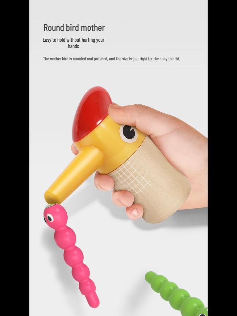 Montessori Wooden Woodpecker Insect Game Educational Toy for Early Childhood Development