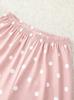 Girls Pajama Set, Cute Rabbit & Polka Dot Short Sleeve Top & Long Pants, Soft Sleepwear for 8-12 Years