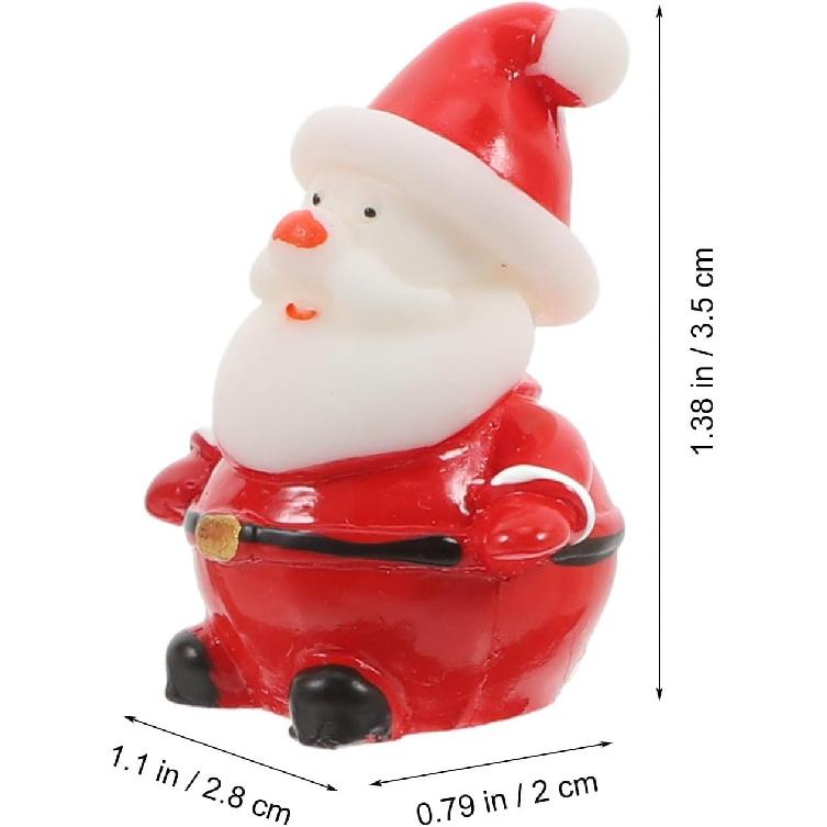 Amosfun 18pcs Christmas Miniature Decorations Mini Santa Snowman Figurine Xmas Fairy Garden Accessories Winter Holiday Party Favors Centerpieces