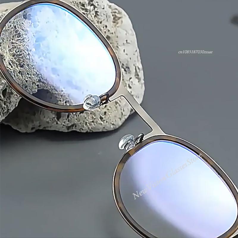 Ultralight Glasses Frame Men Women Fashion Retro Round Screwless Eyeglasses Titanium Acetate  Classic Design