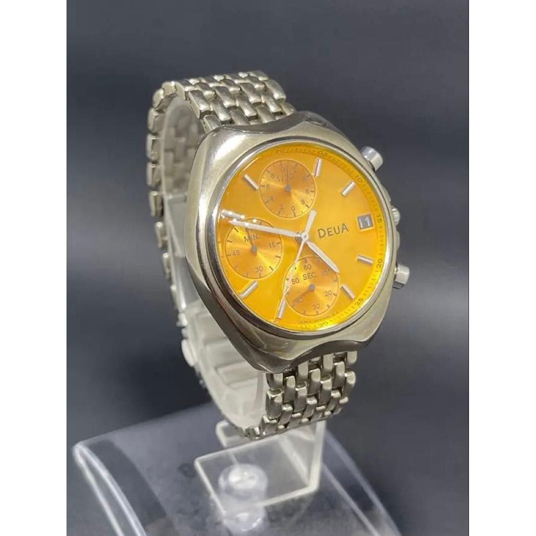 Out of print SEIKO ALBA DeuA chronograph orange dial with date
