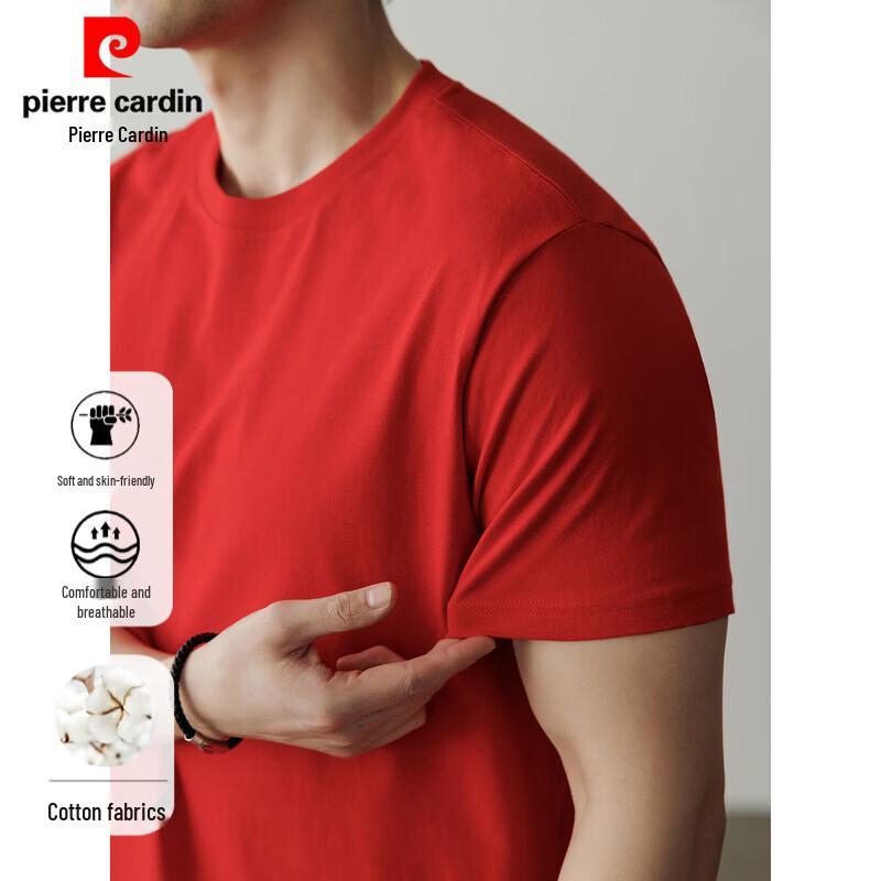 Pierre Cardin Men's 100% Cotton Crew Neck Short Sleeve T-Shirt