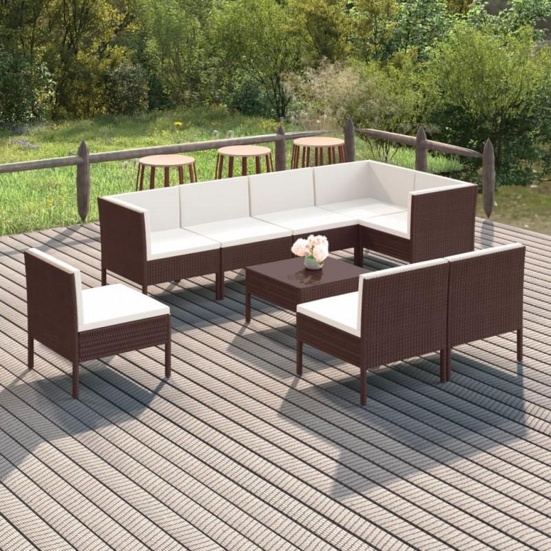 Day and Night - Day and Night Garden Furniture Set 9 Pieces and Brown Synthetic Rattan Cushions