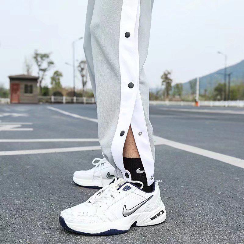 Herren High Street Basketballhose mit Knöpfen - Leichte, 9-Punkt-Freizeitleggings für Sport im Frühling und Herbst