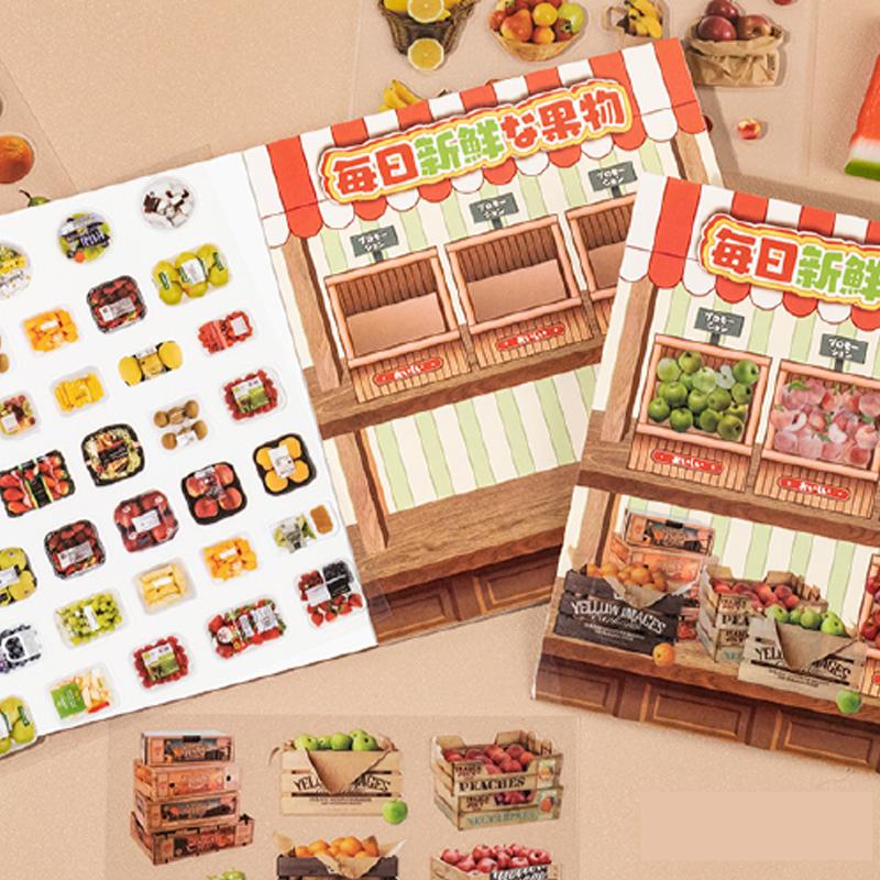 24Sheets/book Stickers INS Korean Cartoon Kawill Dual Material Aquascape Sticker Book PET  Creative IDY Handbook Material Paper