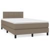Vidaxl Letto Continentale Con Materasso, Taupe, 120X190 Cm, Tessuto