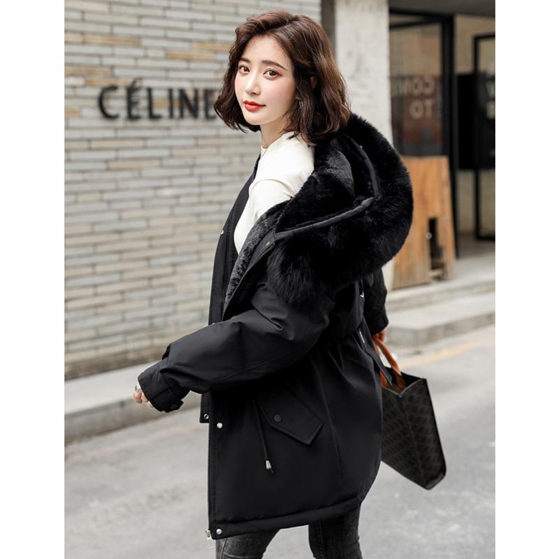 Autumn and Winter Parka Mid To Long Down Coat, Cotton Jacket Adding Velvet and Thickening Cotton Coat, Warm and Casual Cotton Jacket