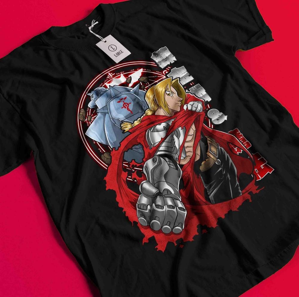 Fullmetal Alchemist T-Shirt FMA Brotherhood Edward Elric Alphonse Elric Shirt BB1626