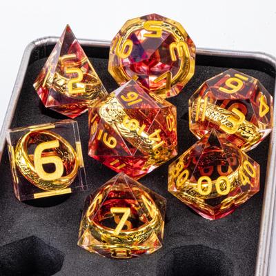 Ring Resin DND Dice Set Polyhedral Dungeons And Dragons Tabletop Gaming Gift