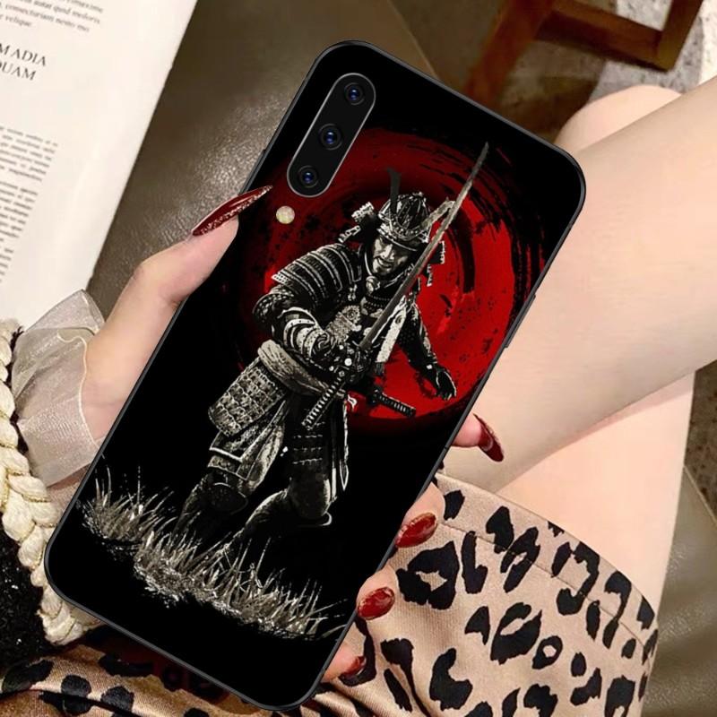 Apanese Samurai Oni Mask Phone Case For Samsung A91 A81 A73 A72 A71 A30S A20 A12 A13 A52 A53 4G 5G Soft Black Phone Cover