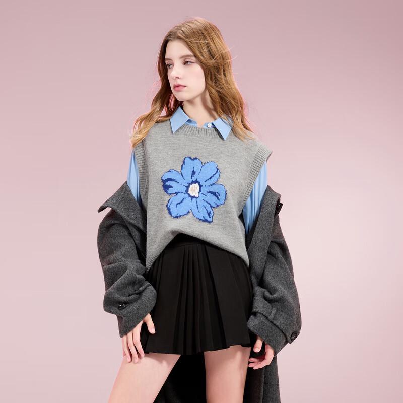 

Женский вязаный жилет без рукавов с цветочным узором XL (170/92A)