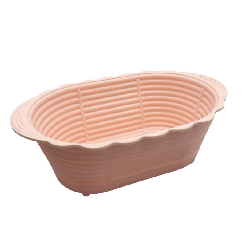 

Силиконовая корзина для брожения, эллиптическая розовая корзина для выпечки хлеба