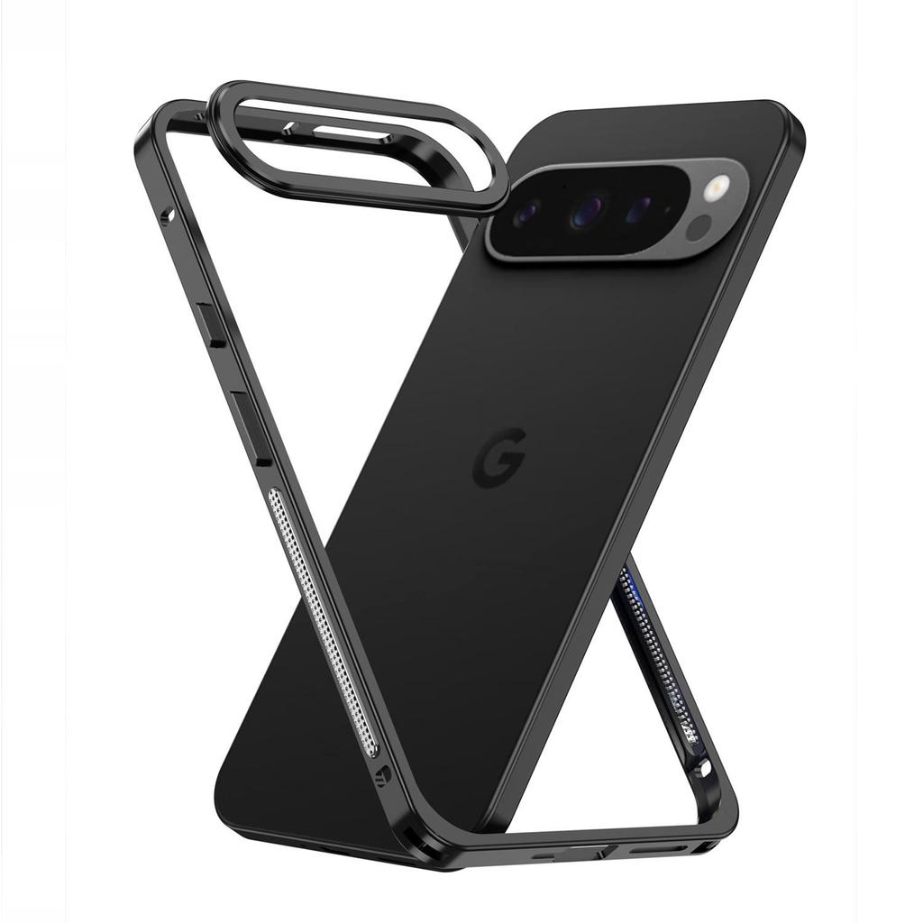 Google Pixel 9 Pro XL Lens Case with Haima Buckle Strap, Metal Frame, Heat Dissipation, Drop Protection, Cross-Border Compatible