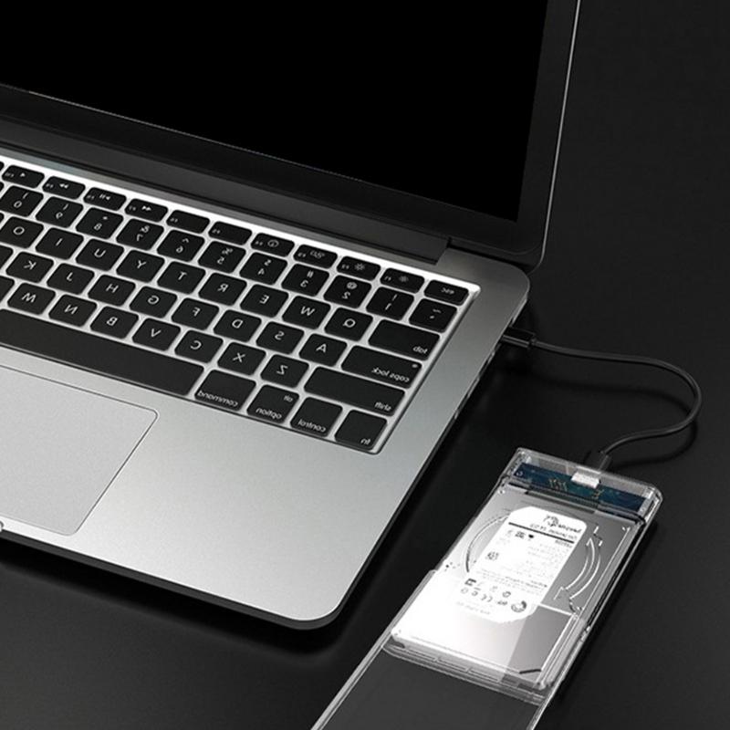 Klares 2,5-Zoll-Externes Festplattengehäuse für Solid-State-Laufwerke und HDD, kompatibel für mehrere Systeme