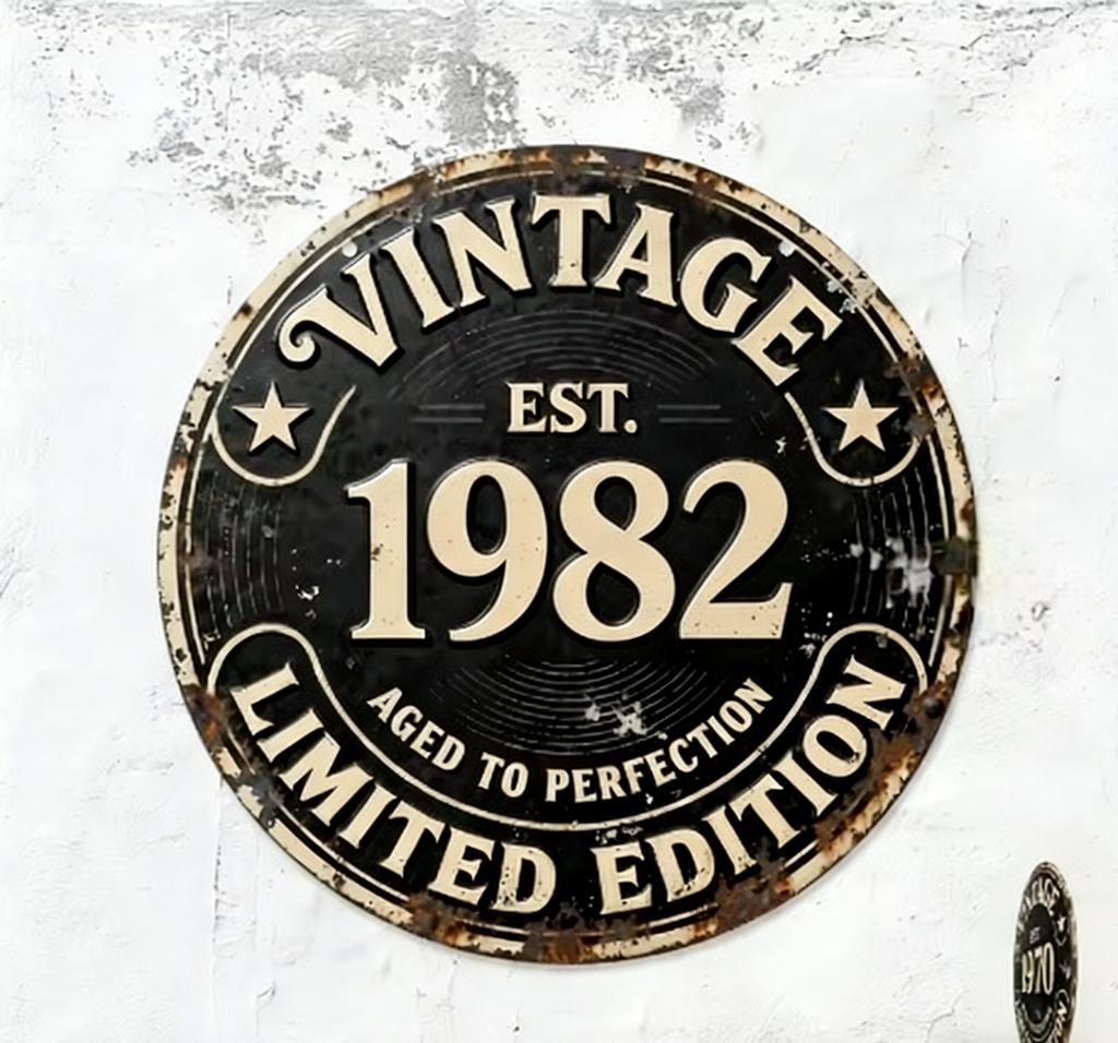 Vintage Limited Edition Round Metal Sign Retro Aged to Perfection Wall Decor for Bar Cafe Home