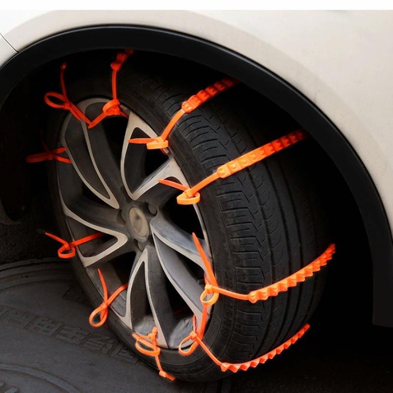 10/20Pcs Universal Emergency Traction Snow Tire Chains Anti-Skid Nylon Cable Tie for Security Winter Driving Car Truck and SUV