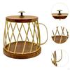 Coffee Pod Holder Basket Metal Wire Cup Shaped Wooden Capsule Container for Kitchen