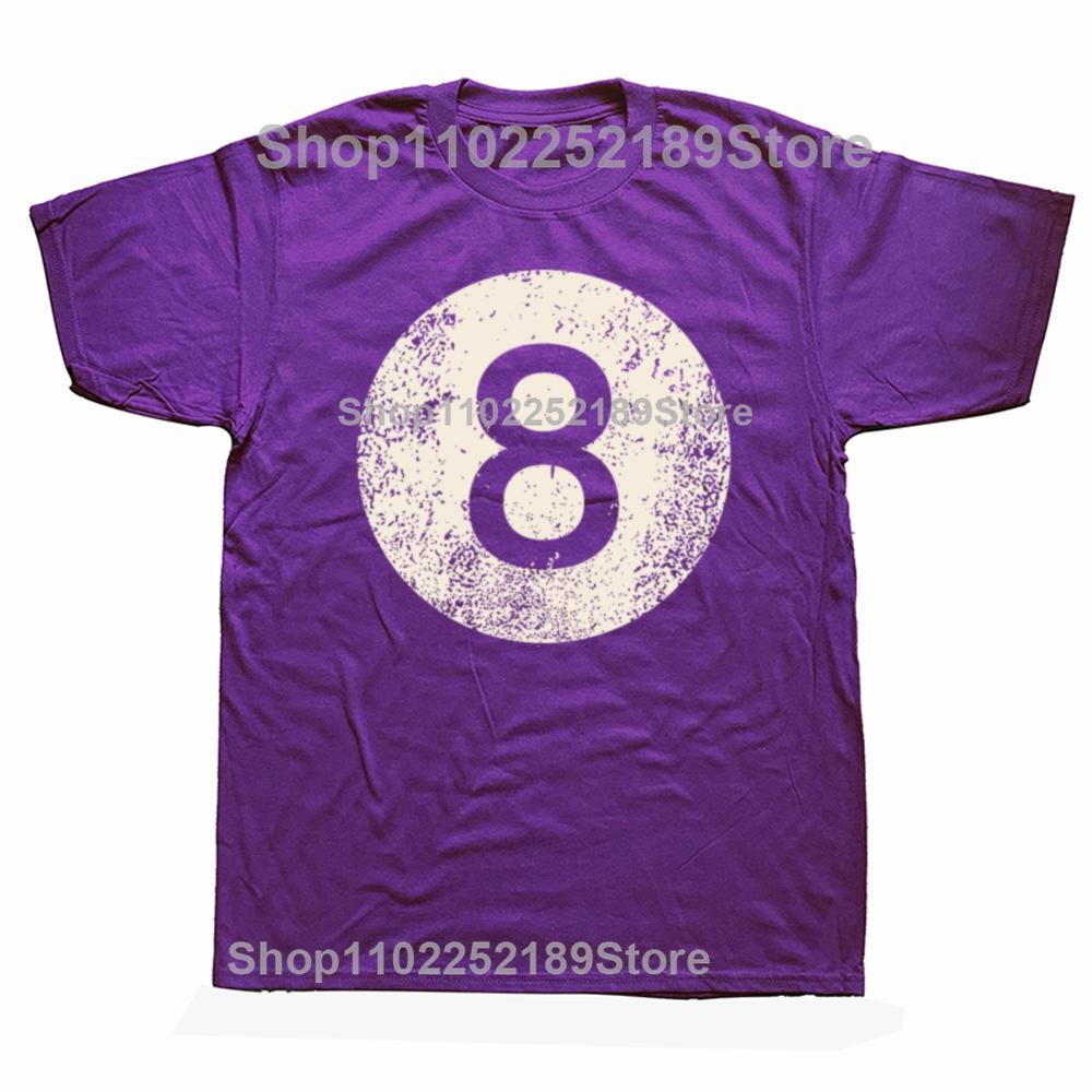 Black Pool Billiard Ball Number 8 Pool 8 Ball Vintage T-shirts Men Fashion Casual Tshirt 100% Cotton Loose Oversized T Shirt