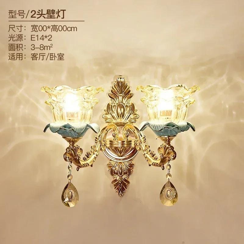European Style Living Room Chandelier Home New Style Hall Simple Bedroom Restaurant Light Luxury Ceramic Crystal Lamp